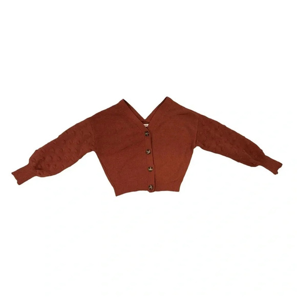 Moon  & Madison Balloon Sleeve Cardigan | Rust | Size L - Picture 5 of 5